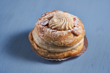 Choux a la creme on blue