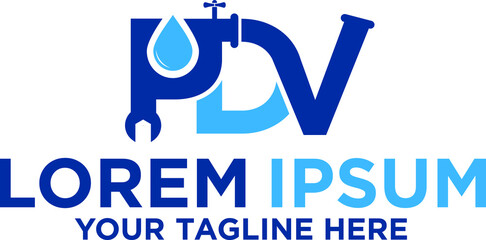 plumber service, letter PDV logo