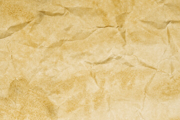 Brown antique rustic retro stained paper background. Crumpled secret vintage message backdrop.