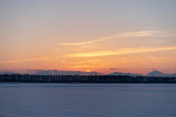 Fototapeta premium sunset over the river