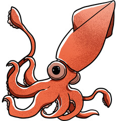 Illustration design of a simple giant squid