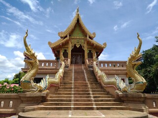 Fototapeta premium The architecture in the thai temple, Wat Pa-Tung-Ngam, Lampun, Thailand, 1ST, July 2018. Editorial
