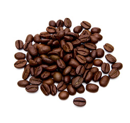 Kaffeebohnen auf weissem Hintergrund
