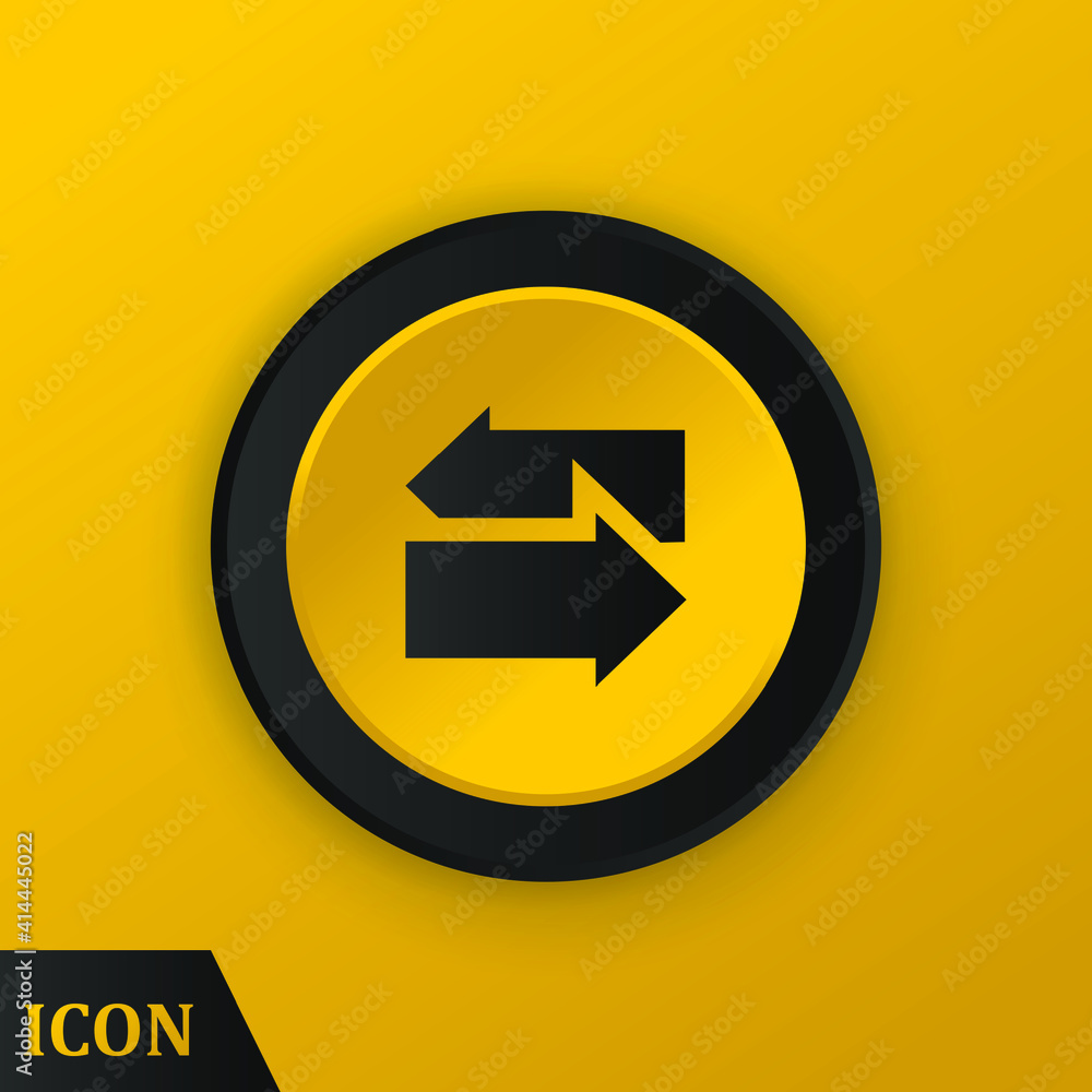 Poster transfer arrows outline icon. linear style sign for mobile concept and web design. left right arrows