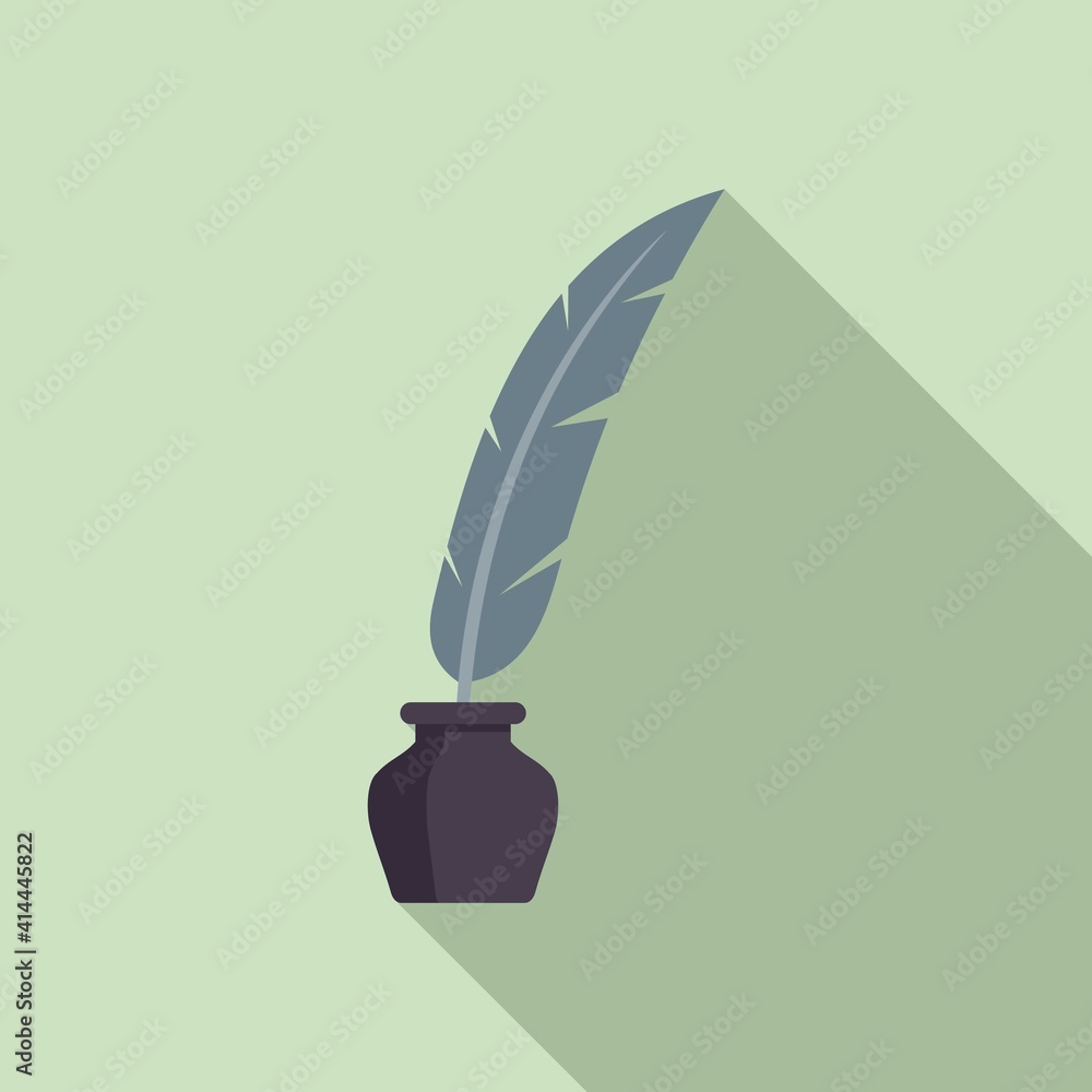 Poster prosecutor feather icon. flat illustration of prosecutor feather vector icon for web design