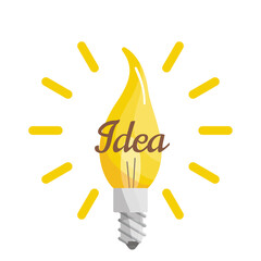 Fototapeta premium Creative idea in light lamp shape as inspiration concept. Effective thinking concept. Bulb icon with innovation idea. business illustration concept