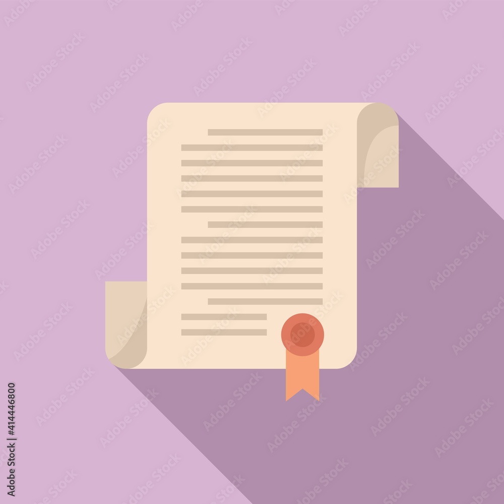 Poster judge papyrus icon. flat illustration of judge papyrus vector icon for web design