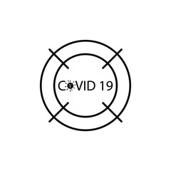 aim icon with covid sign. stop  covid-19 target icon. vector illustration vaccine icon 