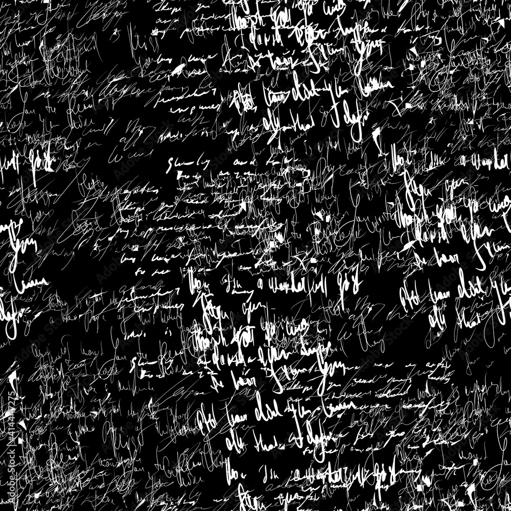 Poster seamless vector pattern. white text on a black background.