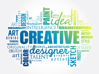 CREATIVE word cloud, creative business concept background