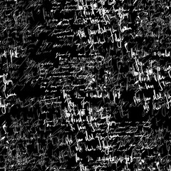 Seamless vector pattern. White text on a black background. - obrazy, fototapety, plakaty