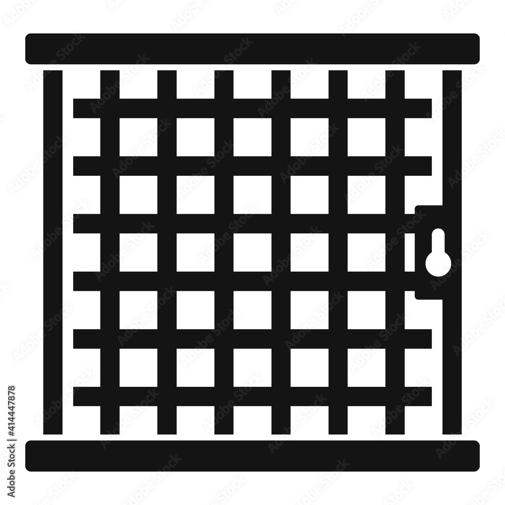 Wall mural prison bar gate icon. simple illustration of prison bar gate vector icon for web design isolated on 