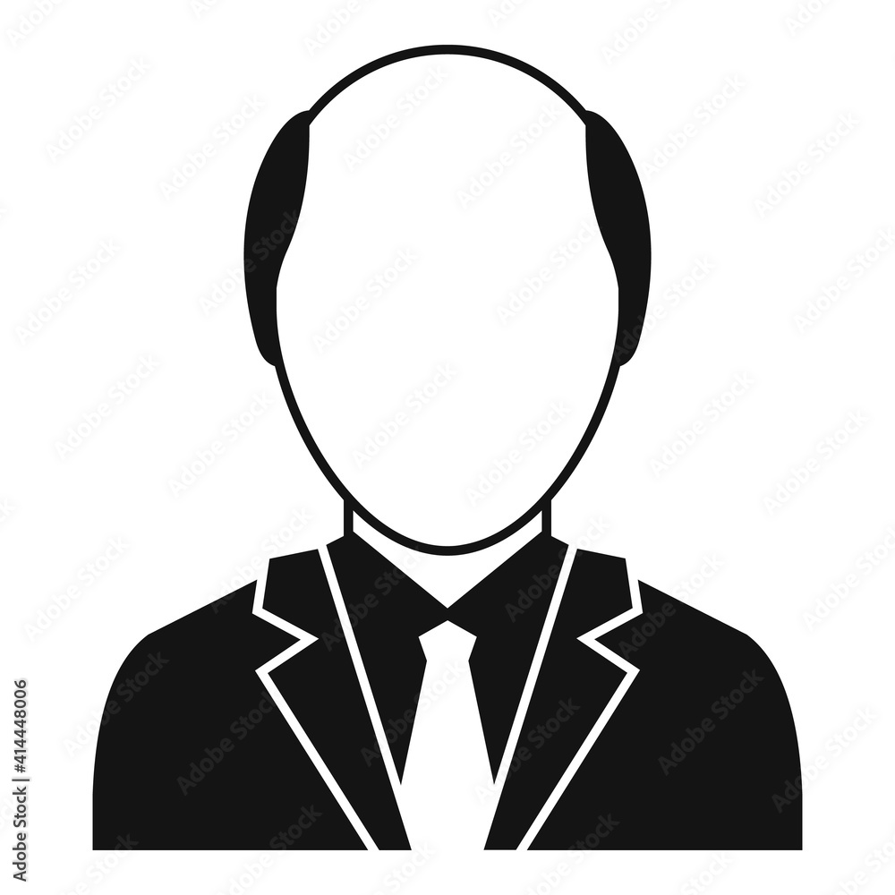 Poster prosecutor man icon. simple illustration of prosecutor man vector icon for web design isolated on wh