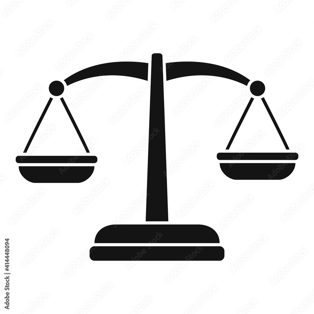 Poster judge balance icon. simple illustration of judge balance vector icon for web design isolated on whit