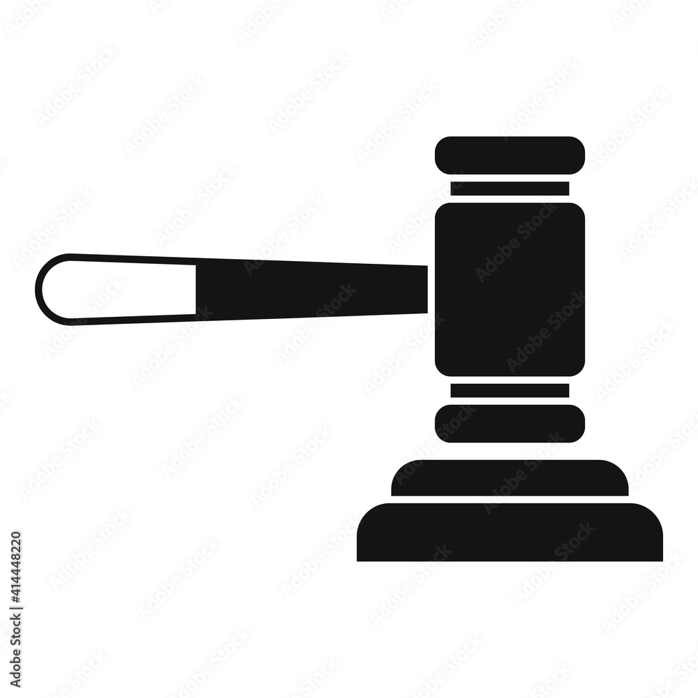 Poster judge gavel icon. simple illustration of judge gavel vector icon for web design isolated on white ba