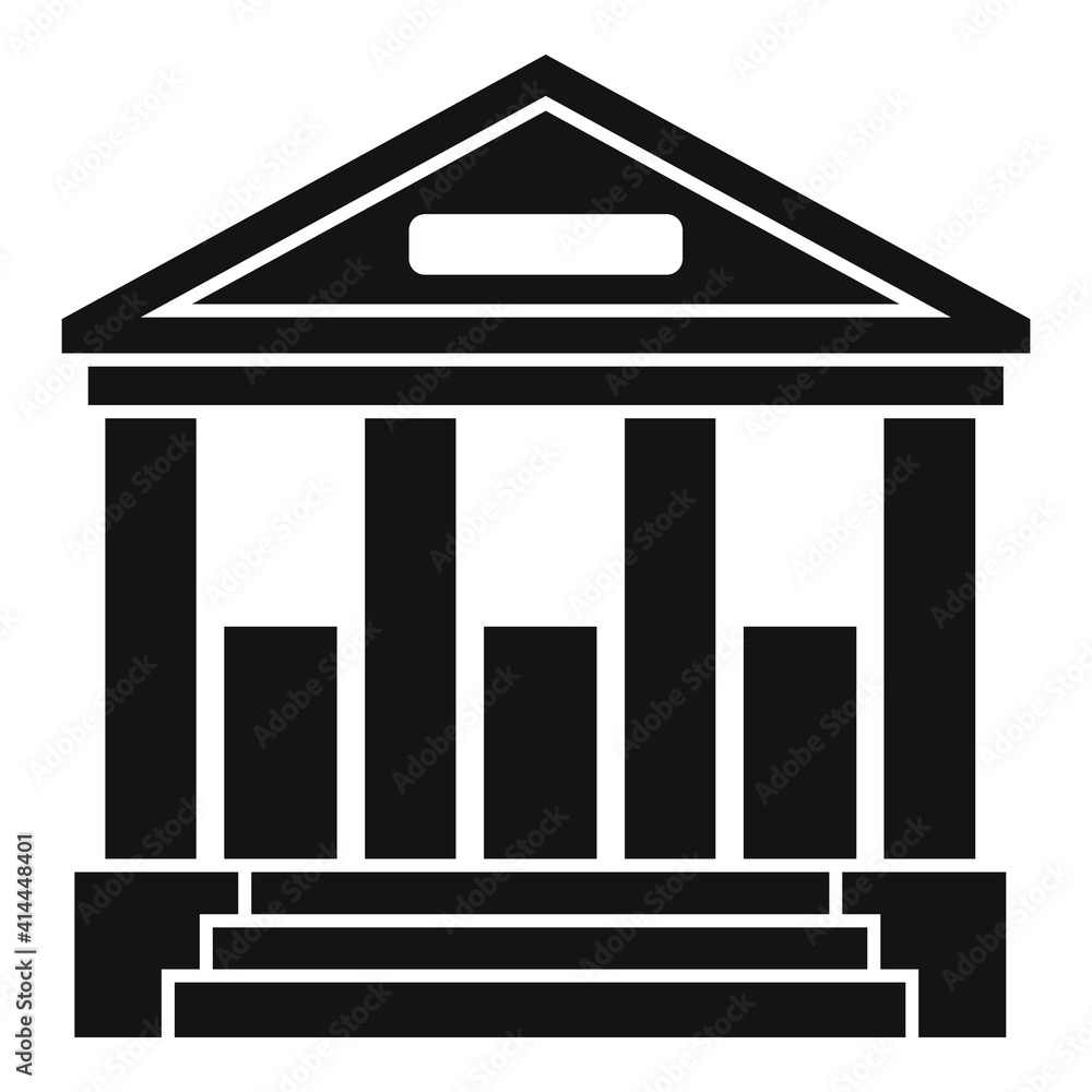 Poster judge building icon. simple illustration of judge building vector icon for web design isolated on wh