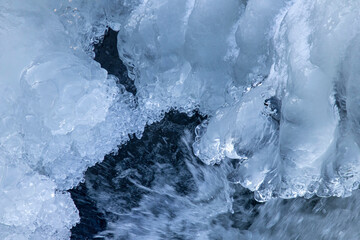 water and ice in river