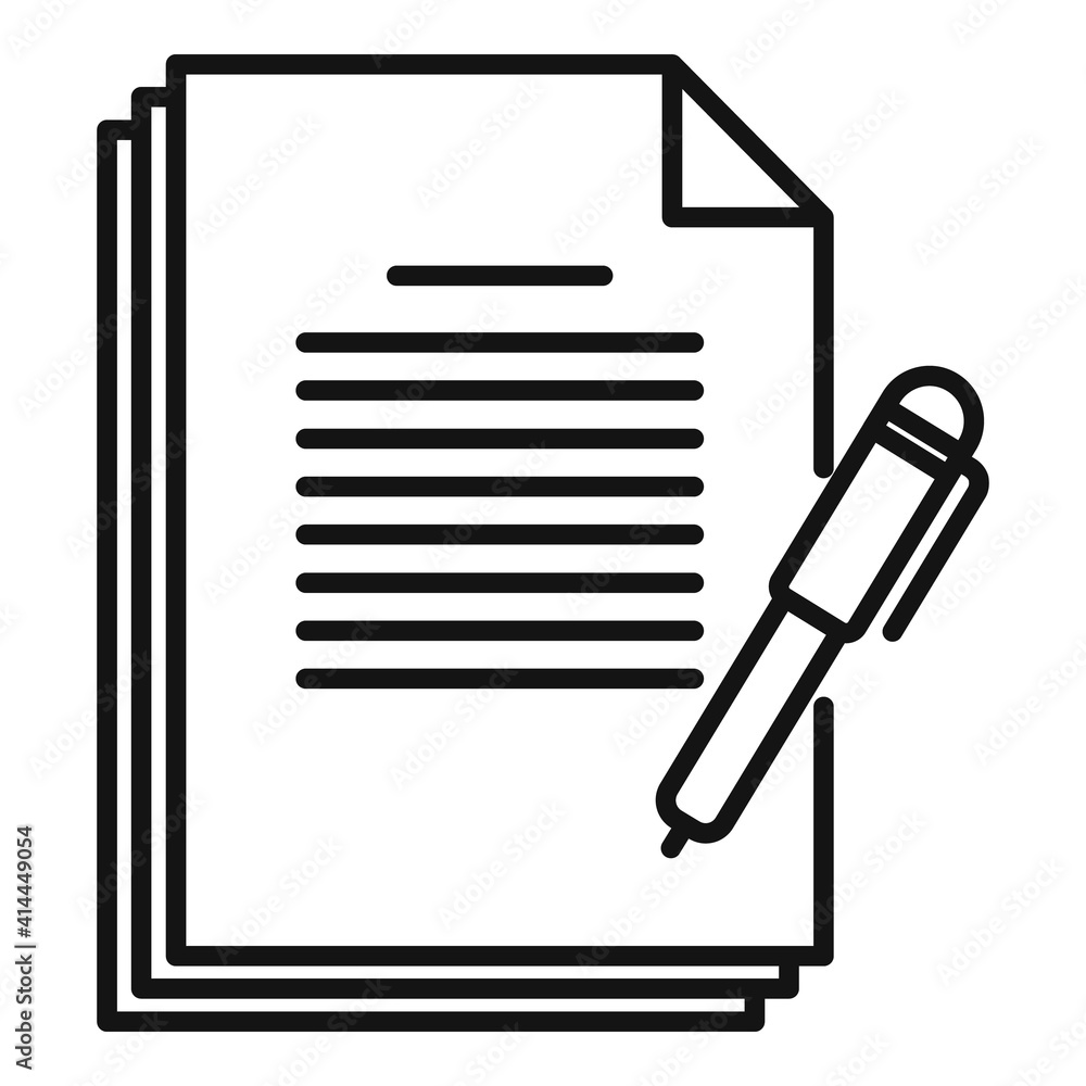 Poster prosecutor documents icon. outline prosecutor documents vector icon for web design isolated on white