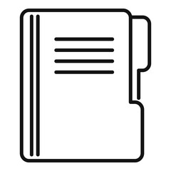 Prosecutor folder icon. Outline prosecutor folder vector icon for web design isolated on white background