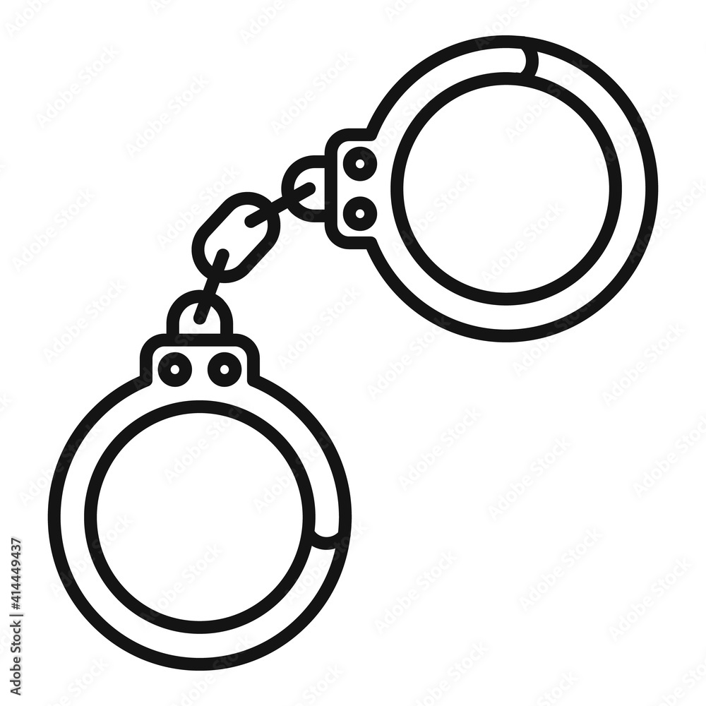 Poster prosecutor handcuffs icon. outline prosecutor handcuffs vector icon for web design isolated on white