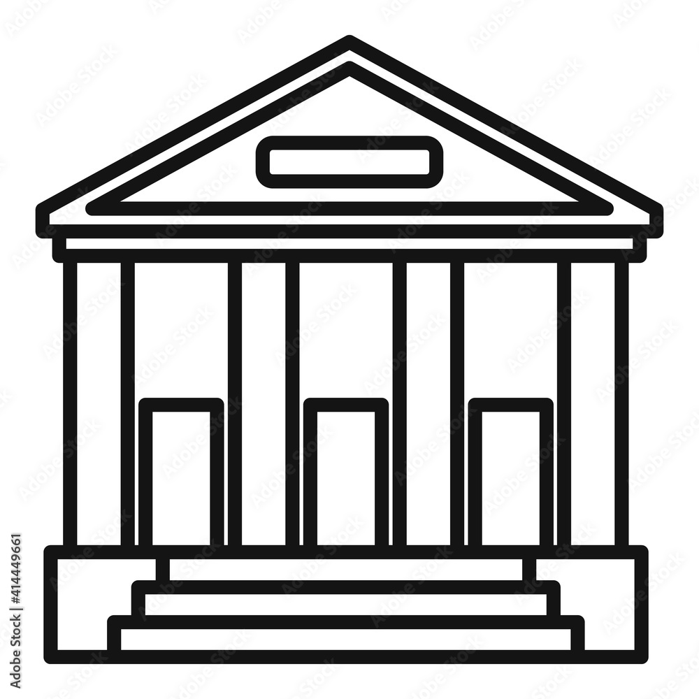 Poster judge building icon. outline judge building vector icon for web design isolated on white background
