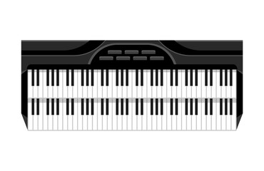 Musical Keyboard instrument. Isolated image of a keyboard. illustration - musician equipment. Tool for music lover