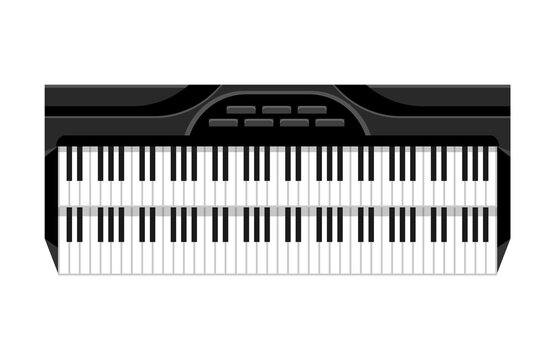 Musical Keyboard instrument. Isolated image of a keyboard. illustration - musician equipment. Tool for music lover