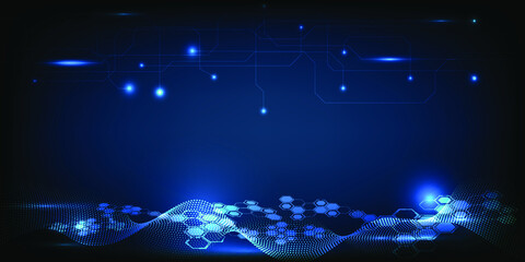 Blue innovation digital modern tech abstract dark blue digital technology background.Vector illustrations.