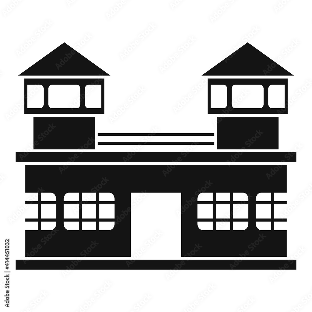 Poster prison building icon. simple illustration of prison building vector icon for web design isolated on 