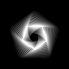 Vector geometric abstraction. Infinite tunnel pentagon. Design element for background, poster, print and web.