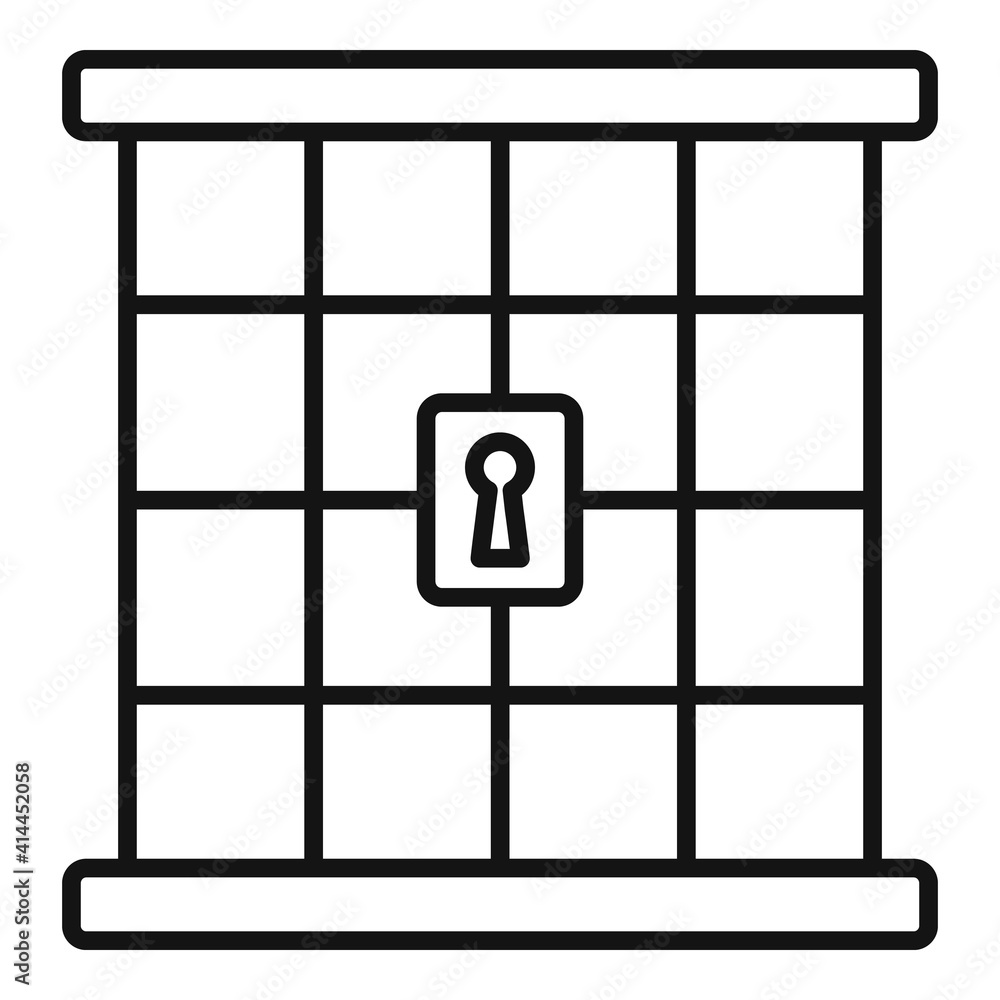 Aufkleber prison gate icon. outline prison gate vector icon for web design isolated on white background