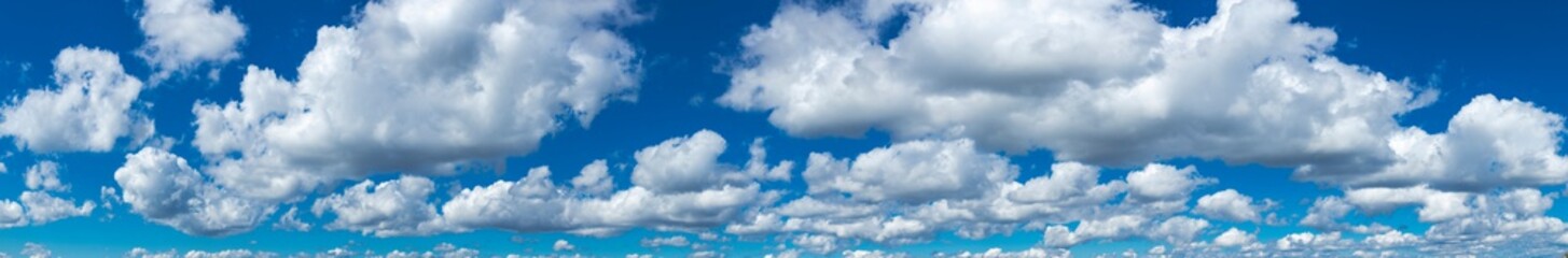 sky and cloud with blue sky and sun for background, panorama