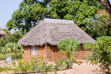Naklejka na ściany i meble Zaramo style houses in the Watamu forest