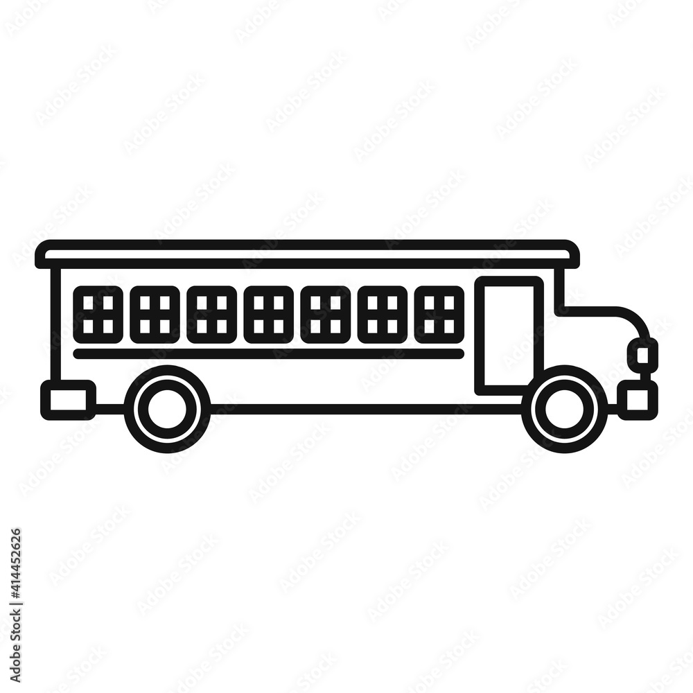 Poster prison bus icon. outline prison bus vector icon for web design isolated on white background