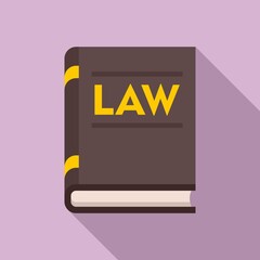 Notary law book icon. Flat illustration of notary law book vector icon for web design
