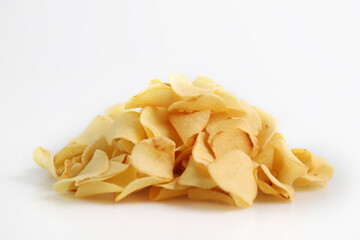 Fried Chiku is also known as Fried Ngaku or Arrowhead chips. Traditional snacks during Chinese New Year celebration.
