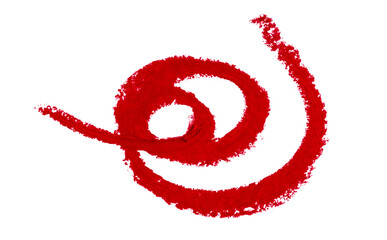 A smear of lipstick on a white background. Cosmetics, makeup. Isolated template for design.