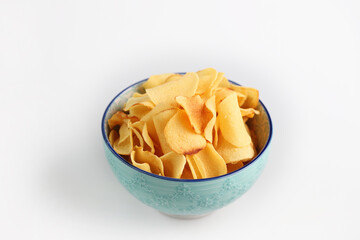 Fried Chiku is also known as Fried Ngaku or Arrowhead chips. Traditional snacks during Chinese New Year celebration.