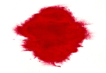 A smear of lipstick on a white background. Cosmetics, makeup. Isolated template for design.