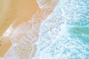 Aerial view sea beach turquoise seas water azure beach nature summer vacation