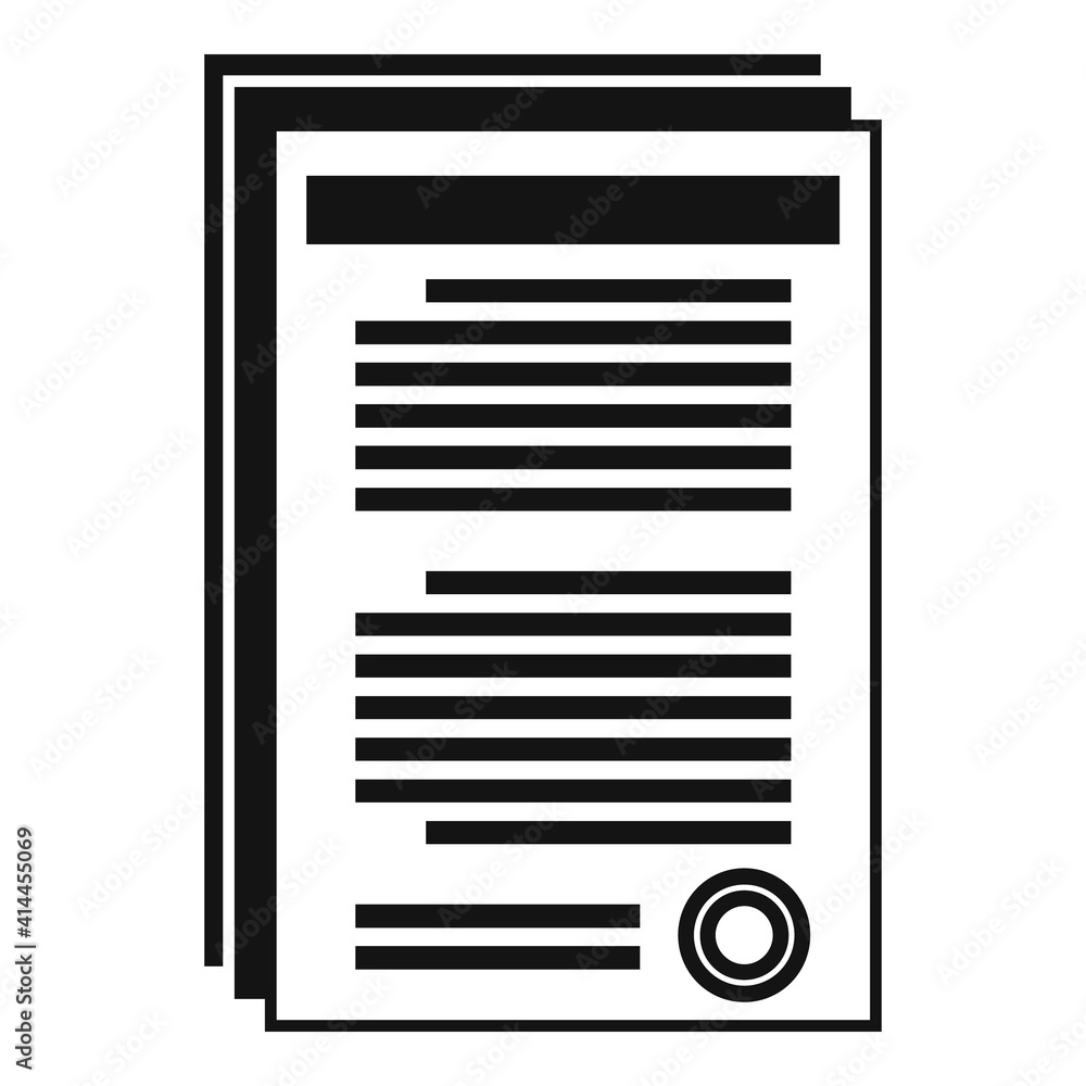 Poster notary documents icon. simple illustration of notary documents vector icon for web design isolated o