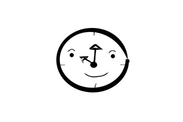 Illustrasi Hand drawn wall clock icon in simple style