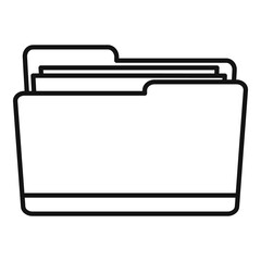 Notary folder icon. Outline notary folder vector icon for web design isolated on white background