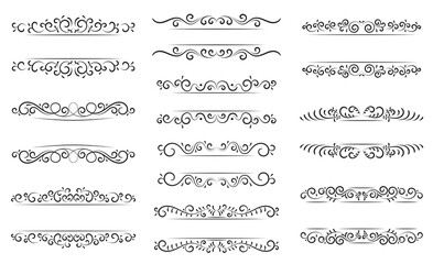 Text frame set with swirls and calligraphic design elements. This vector set can be used for menu, wedding invitation, greetings and retro design projects.