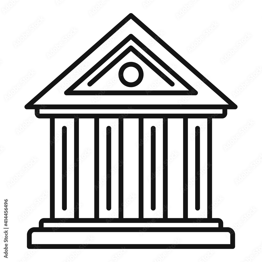 Poster law building icon. outline law building vector icon for web design isolated on white background
