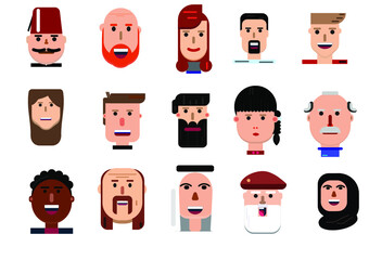 vector faces character illustration Kurzgesagt style 
