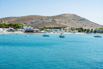 Dorf auf der Insel Pserimos, Dodekanes Griechenland