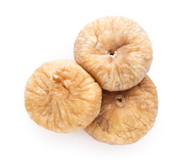Dried figs isolated on white background.