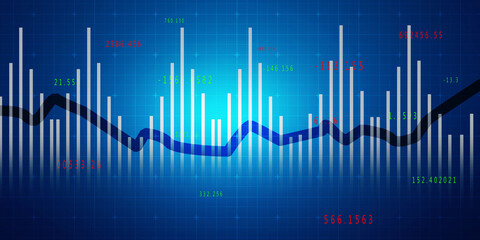 2d rendering Stock market online business concept. business Graph 