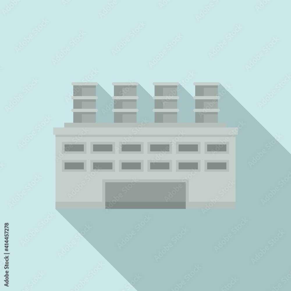 Poster storage recycle factory icon. flat illustration of storage recycle factory vector icon for web desig